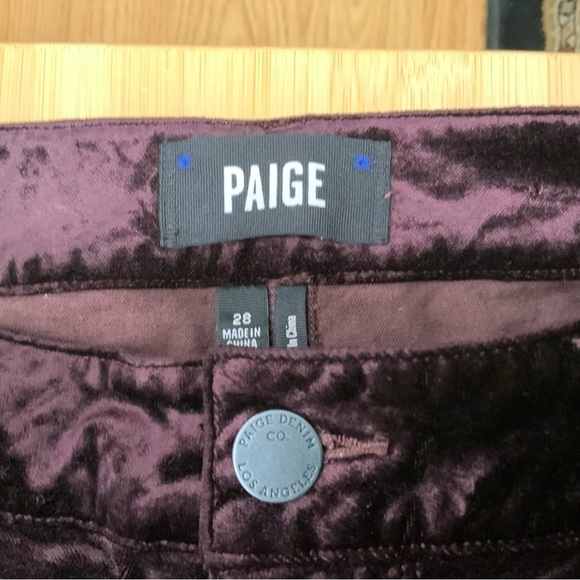PAIGE burgundy velvet jeans. - Picture 6 of 9